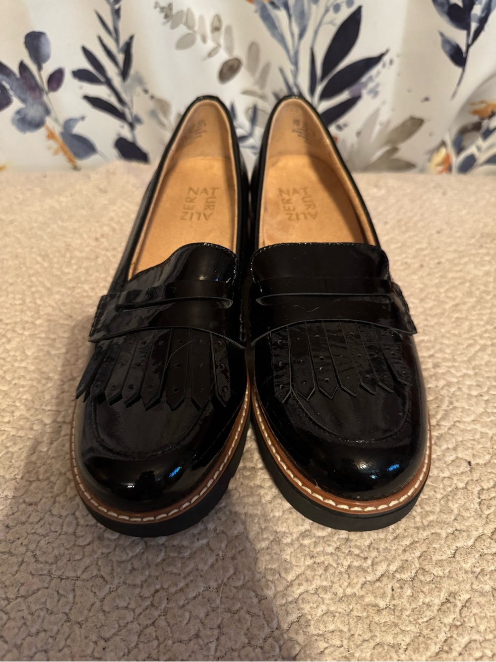 Naturalizer Black Patent Kiltie Penny Loafers